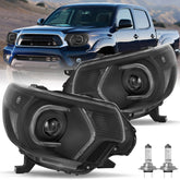 VehicleAid Headlights For 2012-2015 Toyota Tacoma LED DRL Projector Headlamps